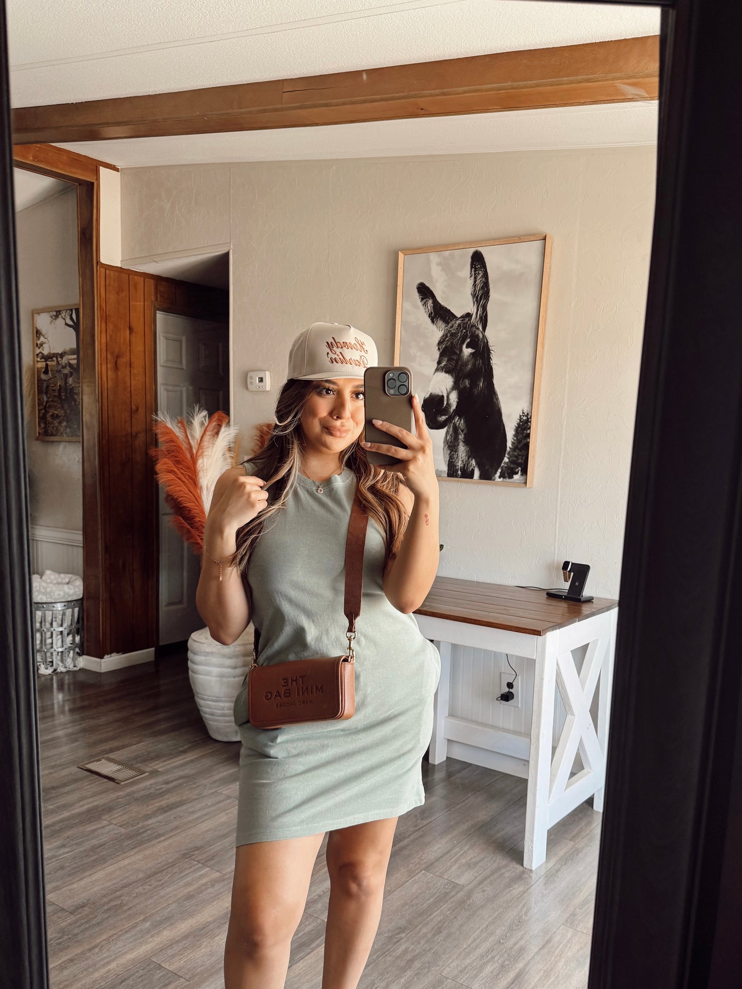 DZ25A925-Sleeveless Mini Dress: SAGE GREEN / S-M-L(2-2-2)