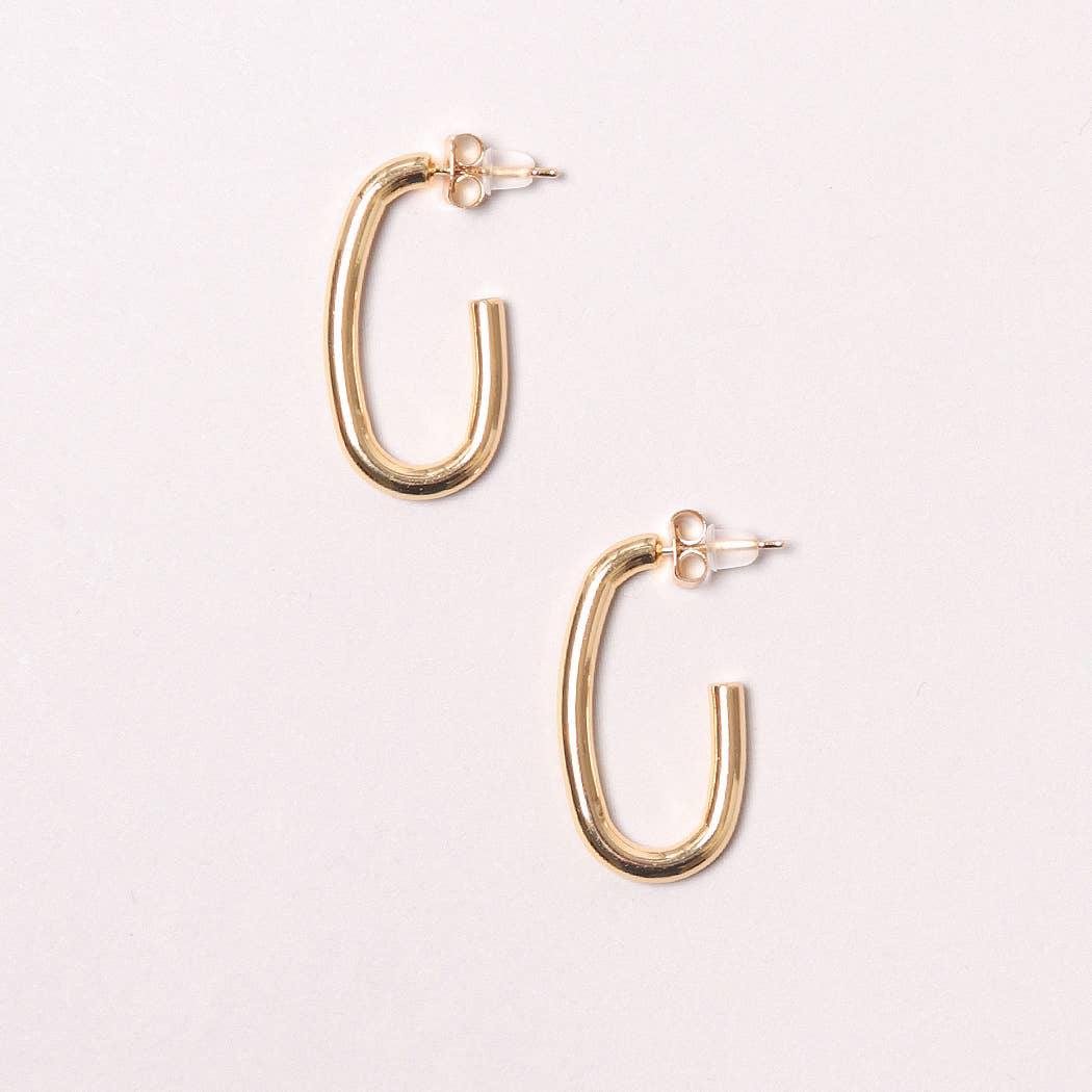 14K Gold-Dipped Long Post Earring: GLD / ONE SIZE