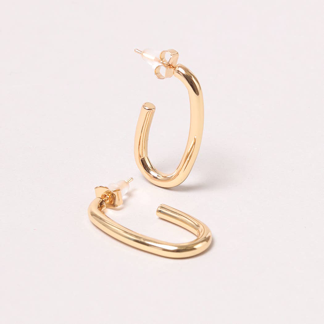 14K Gold-Dipped Long Post Earring: GLD / ONE SIZE